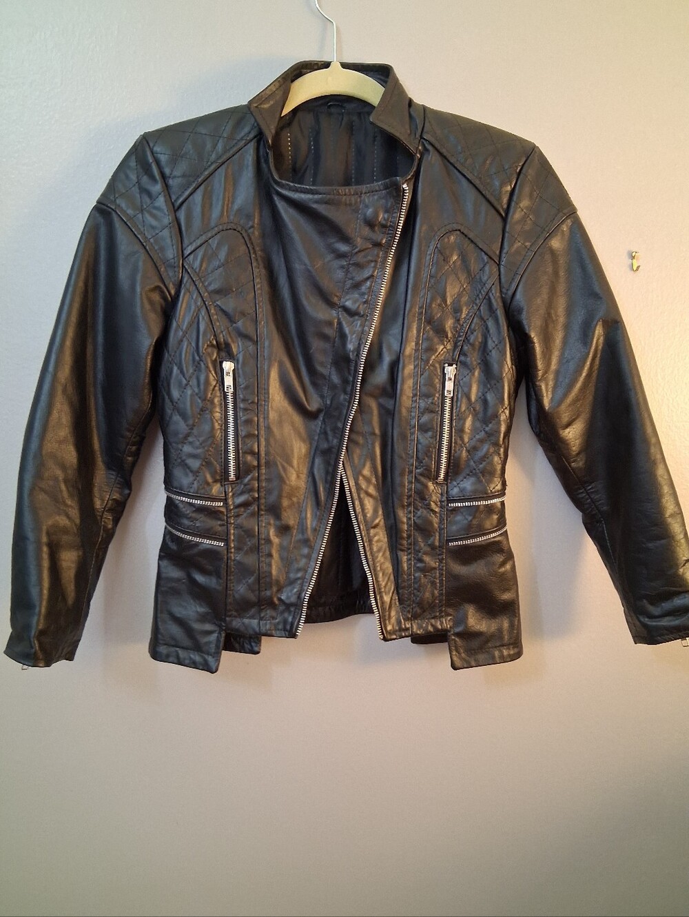 Vegan Womens Moto Jacket Size S